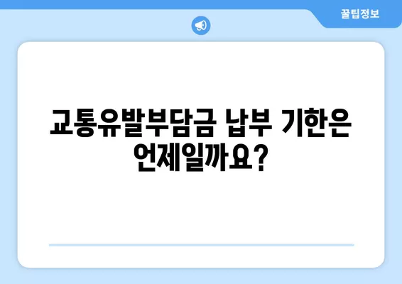 교통유발부담금| 부과 대상, 계산, 조회, 납부시기 완벽 가이드 | 부담금, 계산 방법, 납부 기한, 조회 방법, 법률