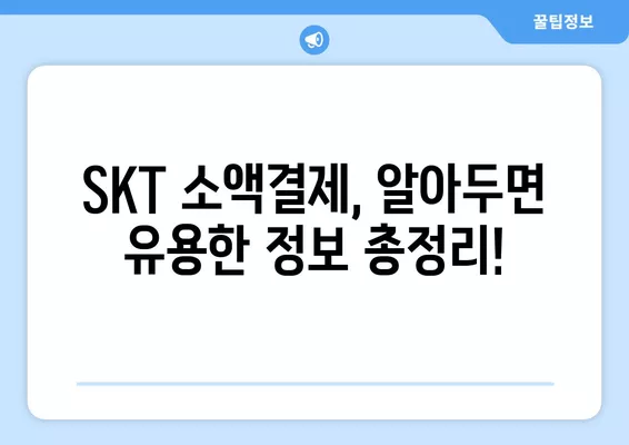 휴대폰 결제부터 SKT 소액결제 한도 변경까지| 2024년 완벽 가이드 | 결제 방법, 한도 변경, 유용한 팁